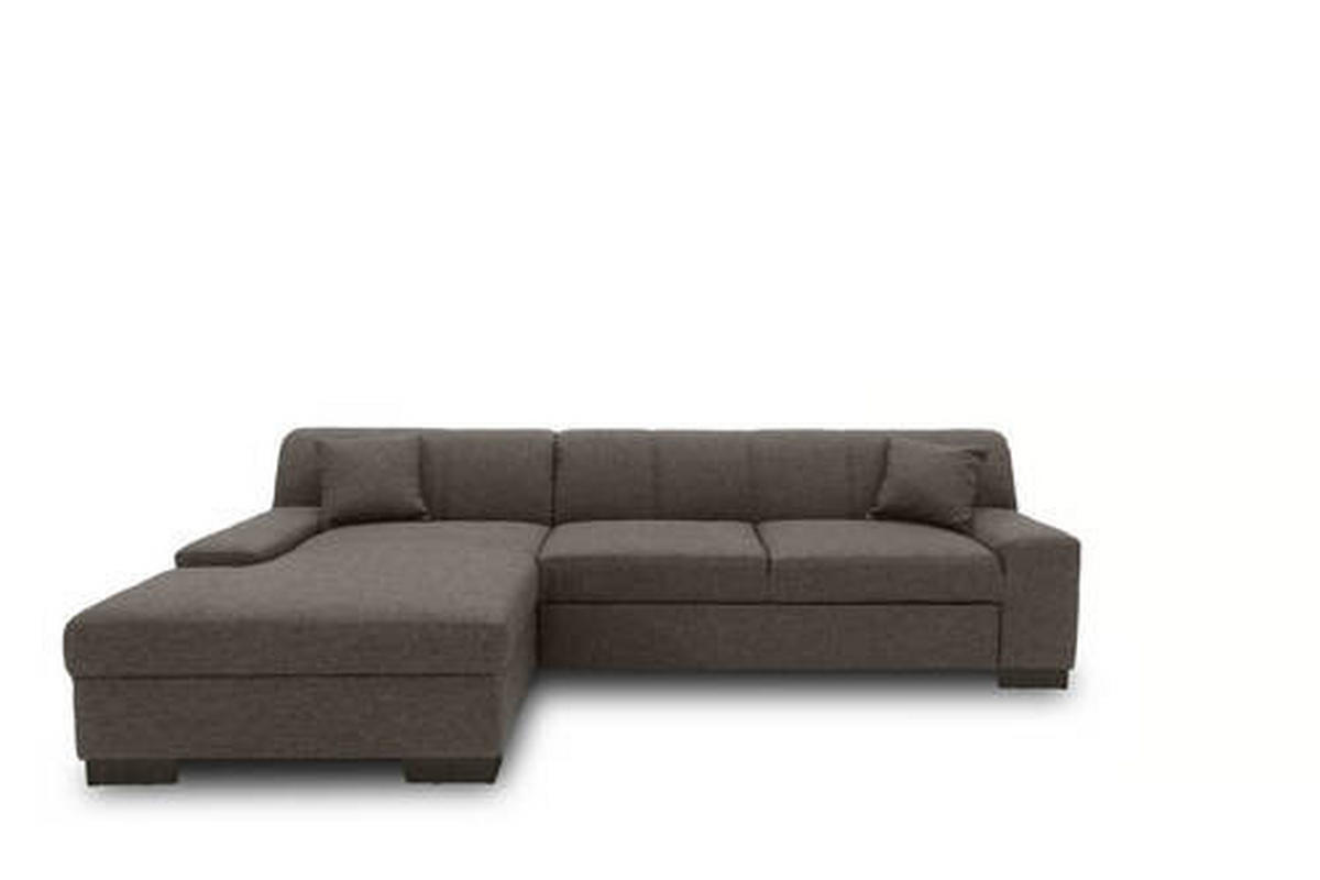 ECKSOFA Grau Webstoff  - Wengefarben/Grau, Design, Holz/Textil (153/268cm) - MID.YOU