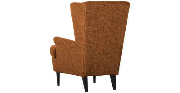 OHRENSESSEL Flachgewebe Rostfarben  - Rostfarben/Dunkelbraun, Design, Holz/Textil (72/104/85cm) - Carryhome