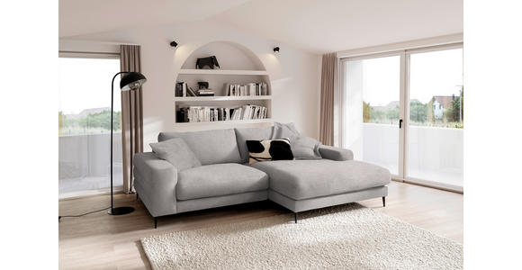 ECKSOFA  in Flachgewebe Sandfarben  253/177 cm  - Sandfarben/Schwarz, Design, Textil/Metall (253/177cm) - Dieter Knoll