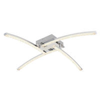 LED MENNYEZETI LÁMPA - krómszínű, Design, műanyag/fém (69/69/10.5cm)