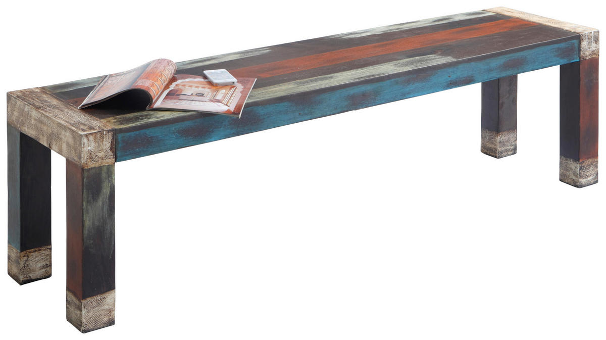 BANCĂ - multicolor, Natur, lemn (160/45/40cm) - Livetastic