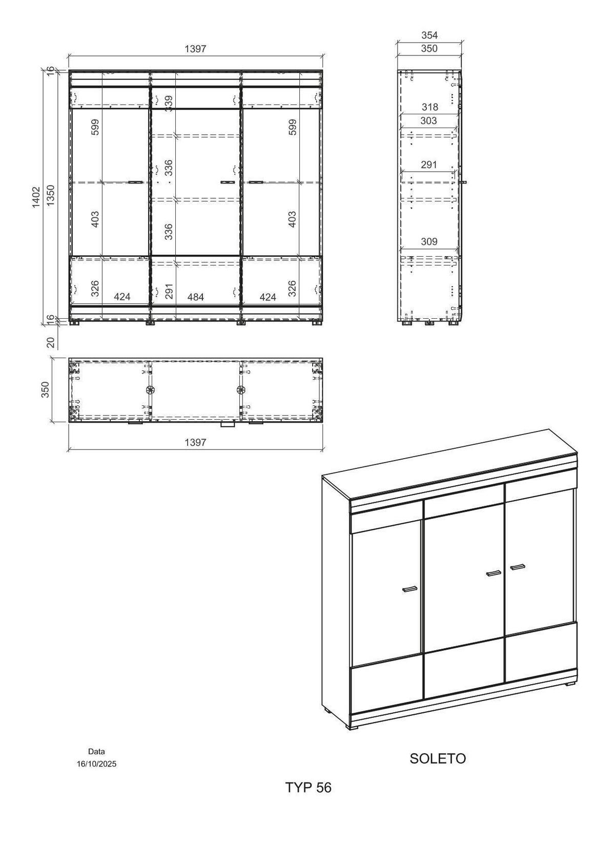 HIGHBOARD , 140/141/35 cm,  - Eichefarben/Schwarz, Design, Glas/Holzwerkstoff (140/141/35cm) - MID.YOU