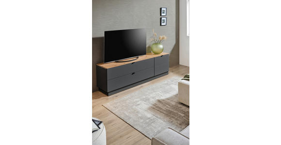 TV-ELEMENT 140/62/44 cm  - Schwarz/Graphitfarben, MODERN, Holzwerkstoff/Metall (140/62/44cm) - Hom`in