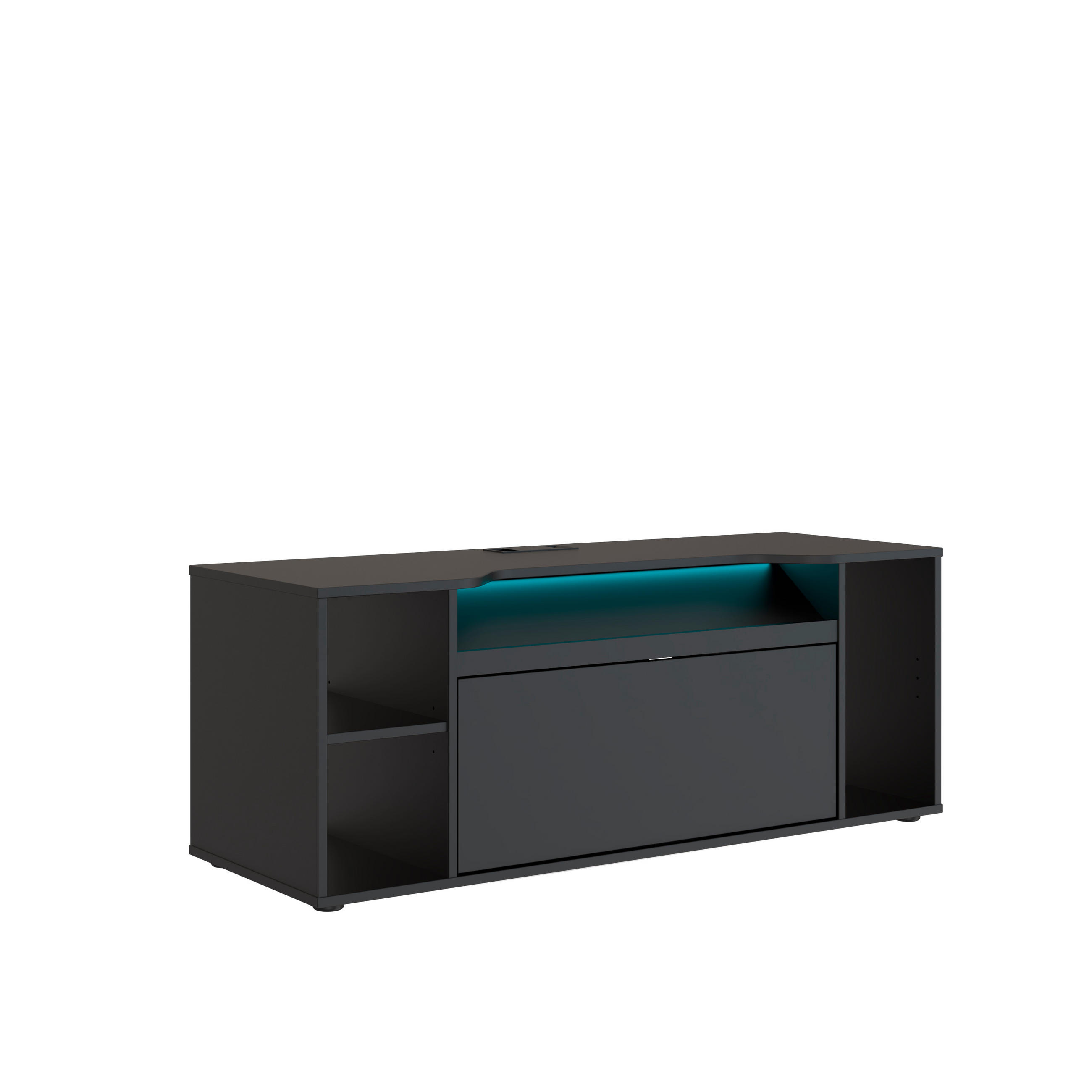 COMODĂ TV 120/45/42 cm  - negru, Modern, plastic/material pe bază de lemn (120/45/42cm) - Hom`in