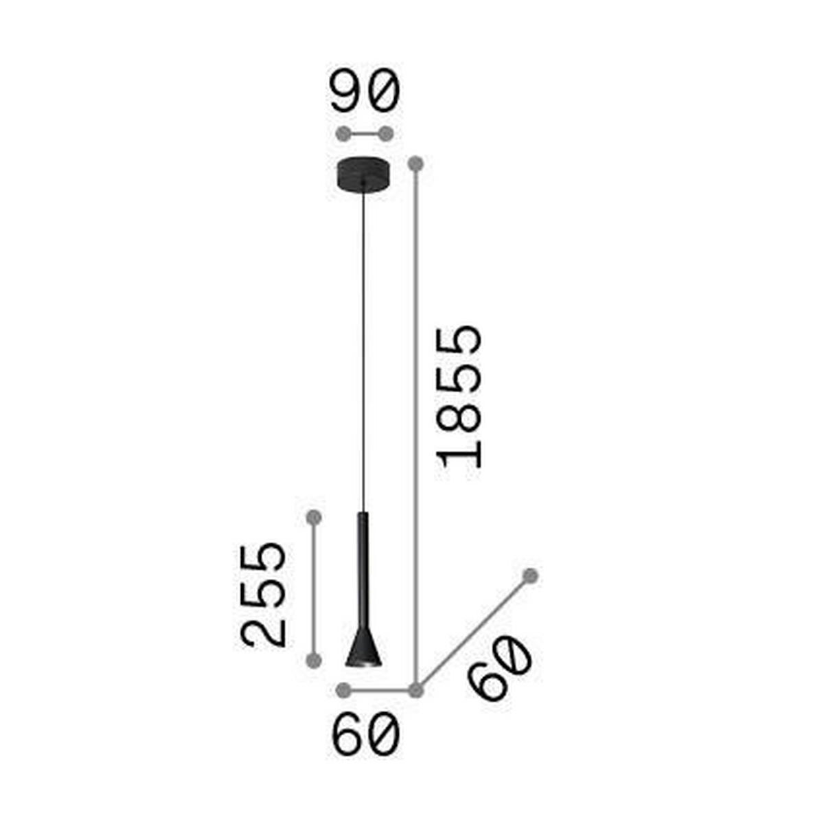 LED-HÄNGELEUCHTE 6/50,5/243 cm  - Schwarz, Design, Metall (6/50,5/243cm) - Ideal Lux