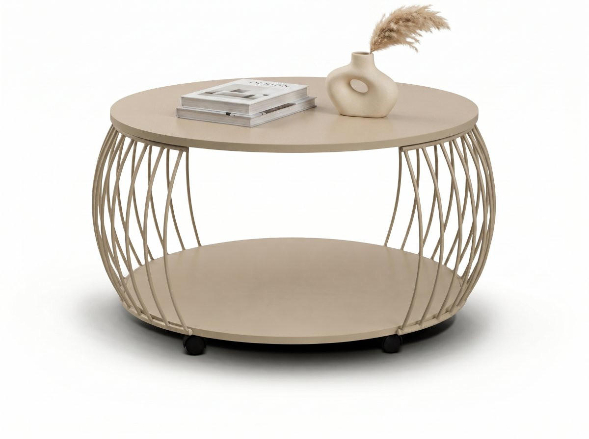 COUCHTISCH in Metall, Holzwerkstoff 80/80/47 cm  - Creme, Design, Holzwerkstoff/Metall (80/80/47cm) - Xora