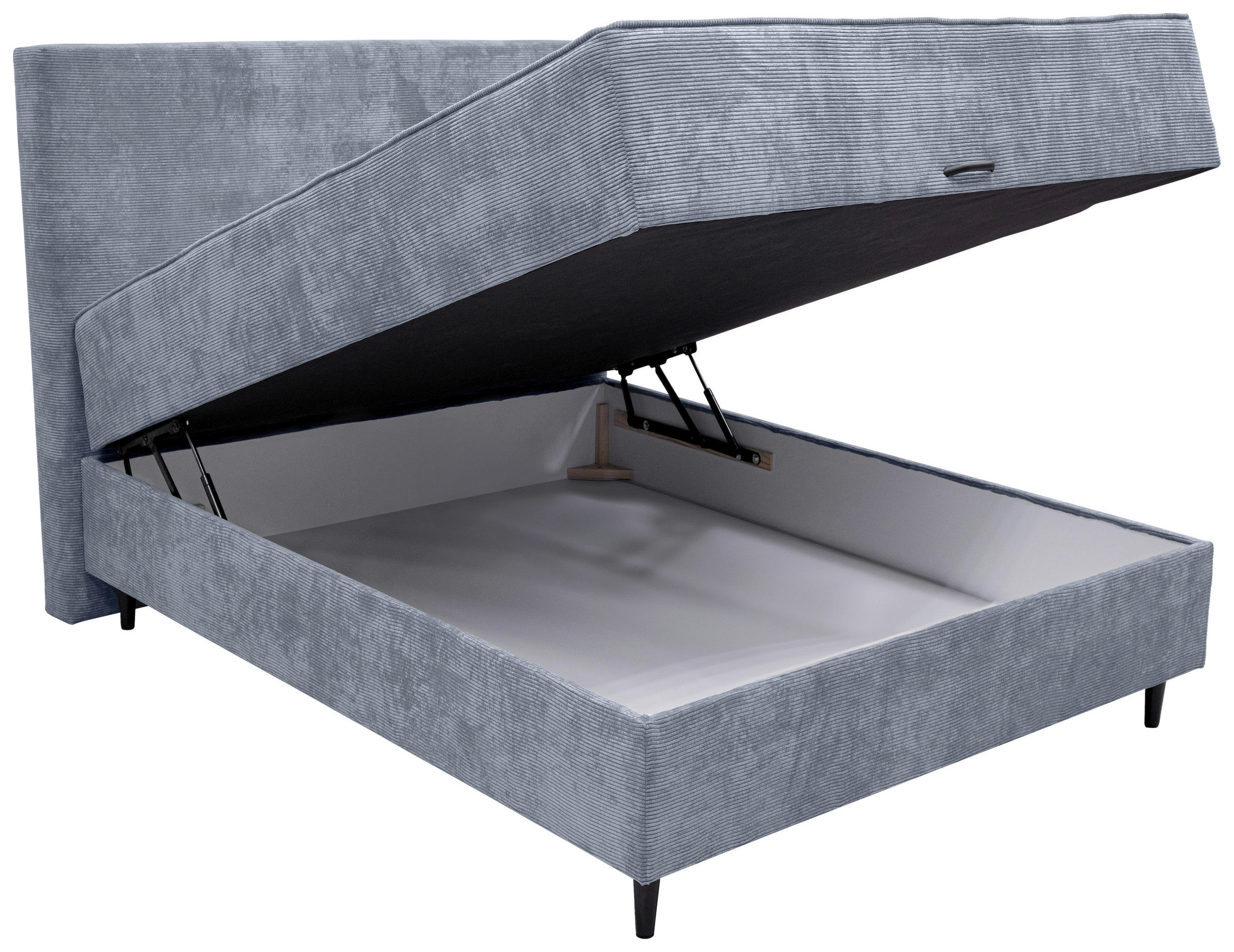 POSTEL BOXSPRING, tmavě šedá - černá/tmavě šedá, Moderní, dřevo/kompozitní dřevo (125/120/215cm) - Hom`in