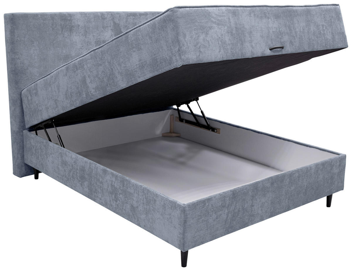 POSTEL BOXSPRING, tmavě šedá - černá/tmavě šedá, Moderní, dřevo/kompozitní dřevo (125/120/215cm) - Hom`in
