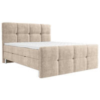 Pat Tip Boxspring Fără Arcuri, 160/200 cm, taupe - culoare crom/taupe, Modern, lemn/metal (160/200cm) - Esposa