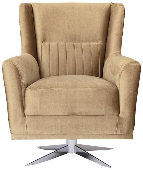 SESSEL Velours Creme - Chromfarben/Creme, Design, Textil/Metall (70/96/75cm) - Livetastic
