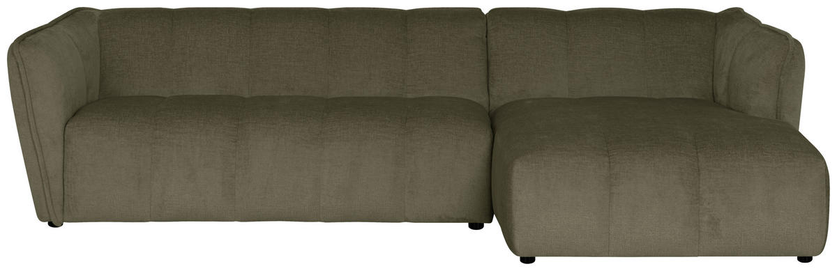 ECKSOFA LIVOLI in Chenille Grün  276/160 cm  - Schwarz/Grün, Design, Textil (276/160cm) - MID.YOU
