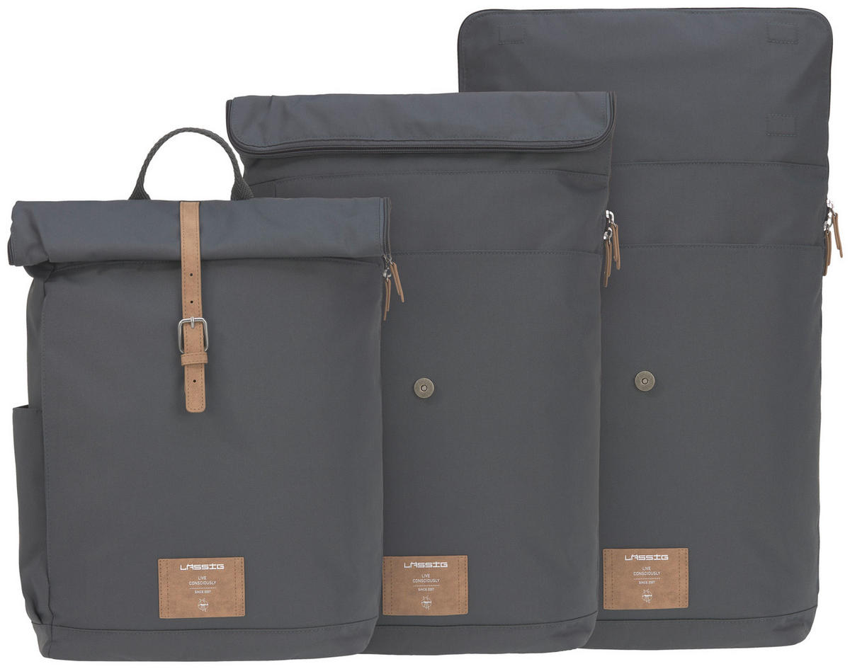 WICKELRUCKSACK Rolltop  - Anthrazit, Trend, Textil (30/14,5/46cm) - Lässig