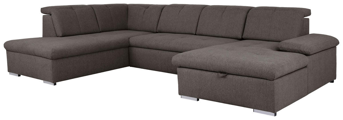 WOHNLANDSCHAFT Grau  - Grau, Design, Textil/Metall (215/328/173cm) - MID.YOU