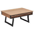 COUCHTISCH Kerneiche vollmassiv 105/75/47 cm rechteckig Anthrazit, Eichefarben  - Eichefarben/Anthrazit, Design, Holz/Metall (105/75/47cm) - Valnatura