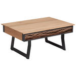 COUCHTISCH Kerneiche vollmassiv 105/75/47 cm rechteckig Anthrazit, Eichefarben  - Eichefarben/Anthrazit, Design, Holz/Metall (105/75/47cm) - Valnatura