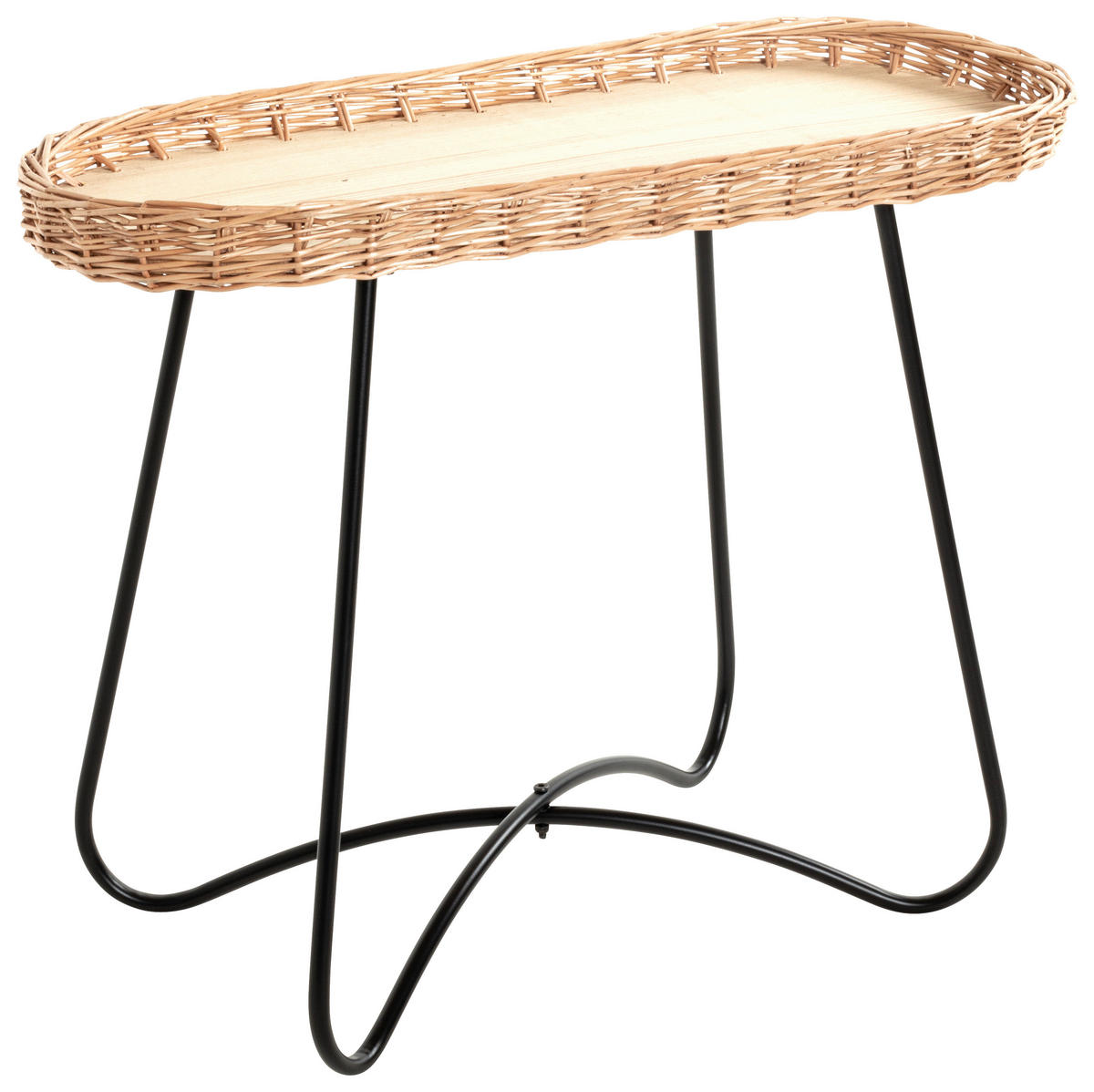 BEISTELLTISCH in Holz, Metall, Holzwerkstoff 70/30/55 cm  - Schwarz/Naturfarben, Basics, Holz/Holzwerkstoff (70/30/55cm)