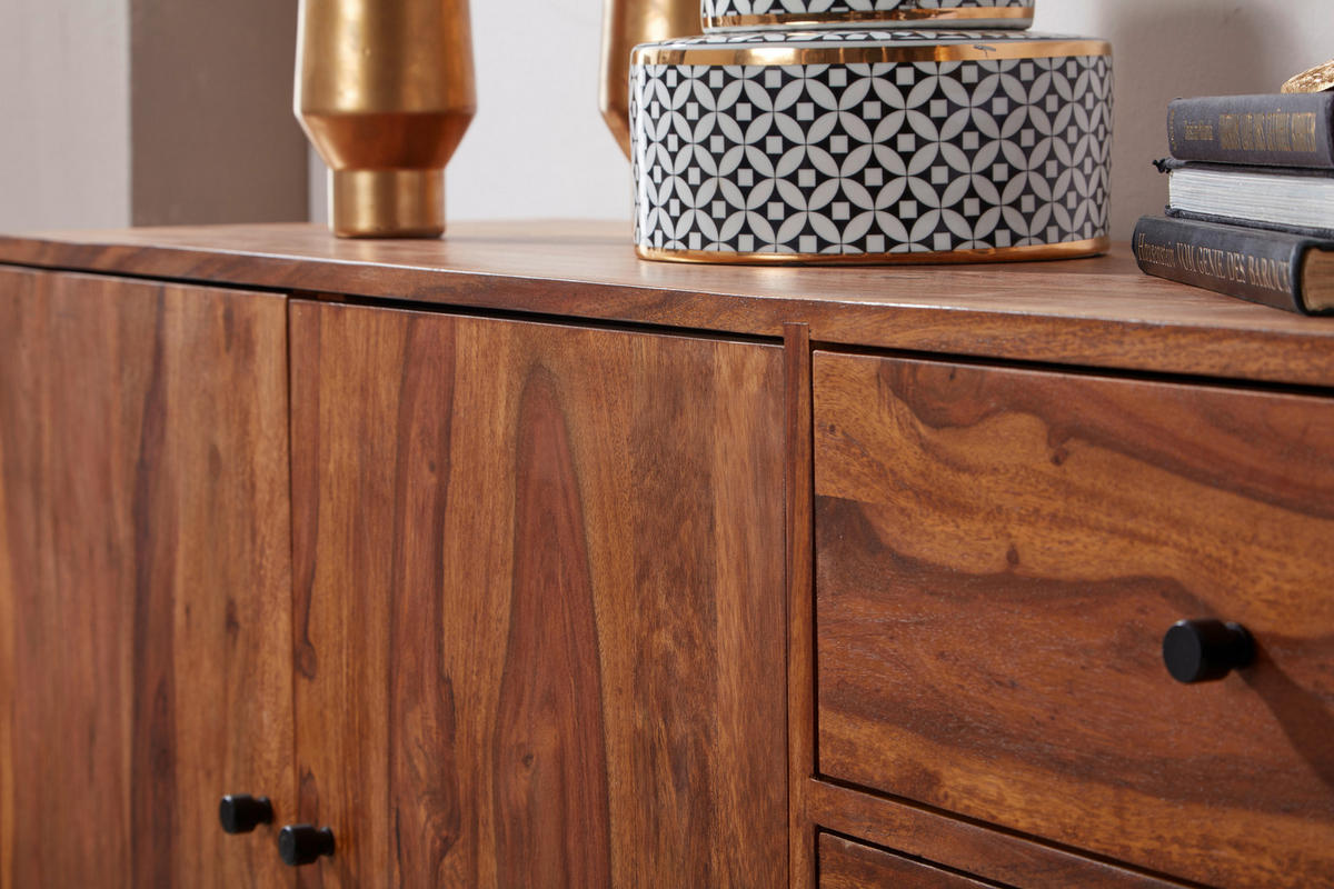 SIDEBOARD  in 145/75/40 cm  - Sheeshamfarben/Schwarz, Design, Holz/Metall (145/75/40cm) - MID.YOU