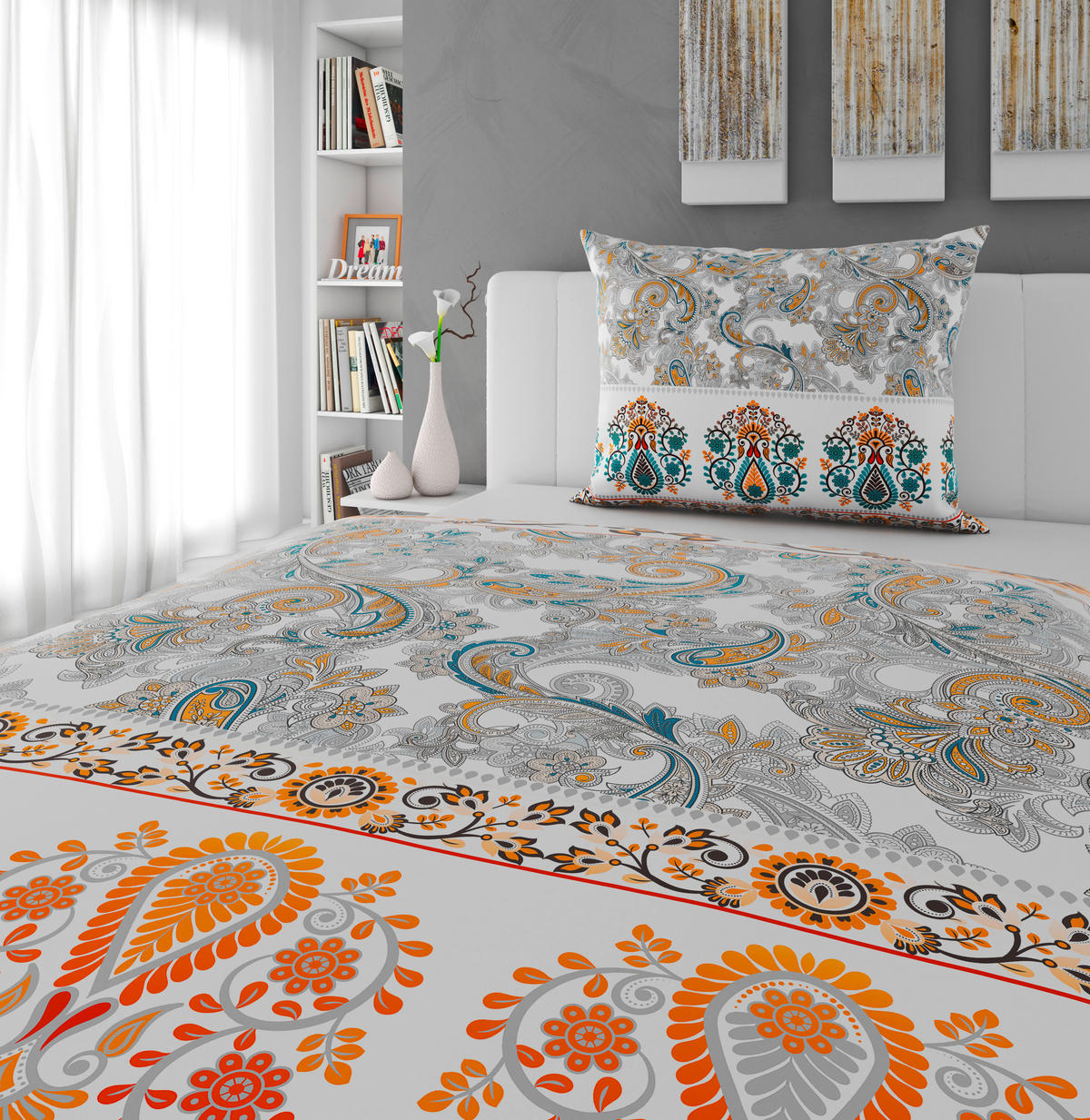 VÄNDBART PÅSLAKANSET satin 150/210 cm  - multicolor, Trend, textil (150/210cm) - Esposa