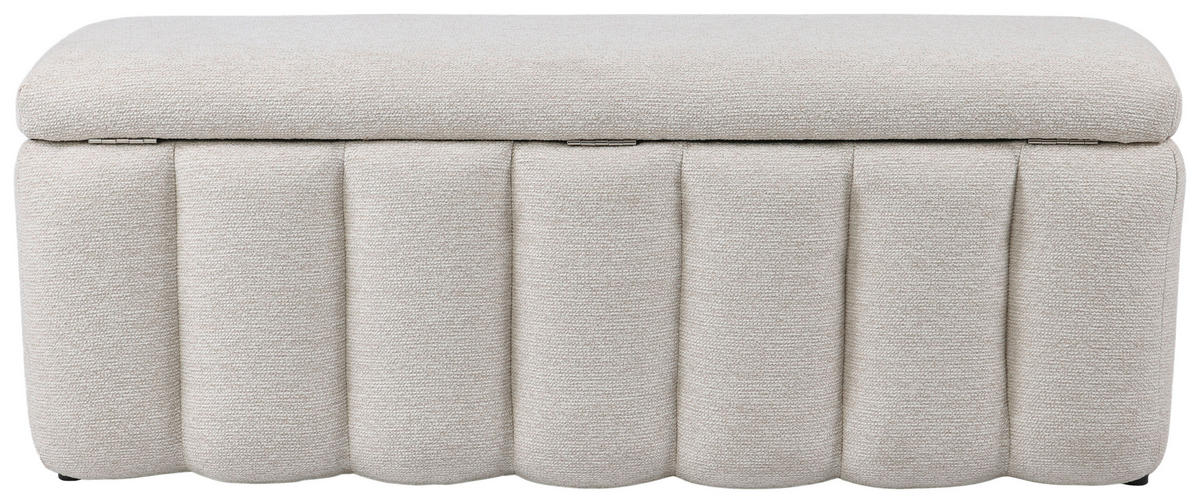 SITZBANK 120/46/41 cm Webstoff Beige Kunststoff  - Beige/Schwarz, Design, Kunststoff/Textil (120/46/41cm) - Novel