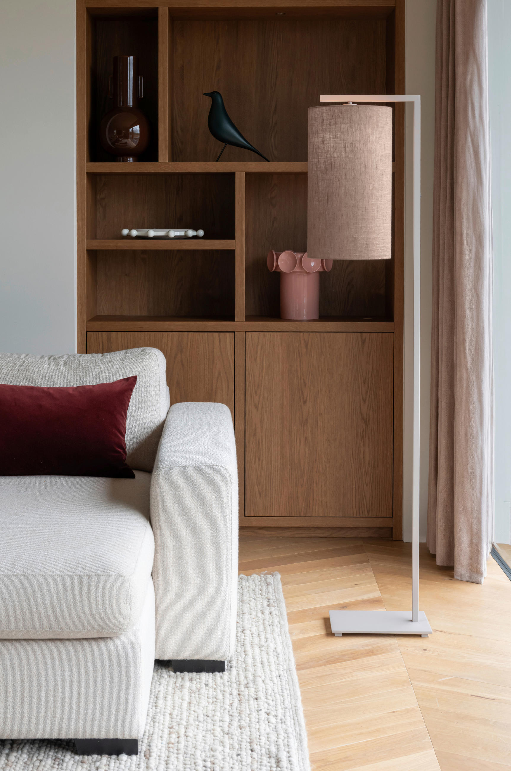 STEHLEUCHTE 30/160 cm    - Sandfarben/Beigebraun, Design, Textil/Metall (30/160cm) - It's about Romi