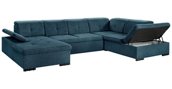 WOHNLANDSCHAFT  in Chenille Dunkelblau  - Dunkelblau/Grau, KONVENTIONELL, Kunststoff/Textil (240/340/188cm) - Carryhome