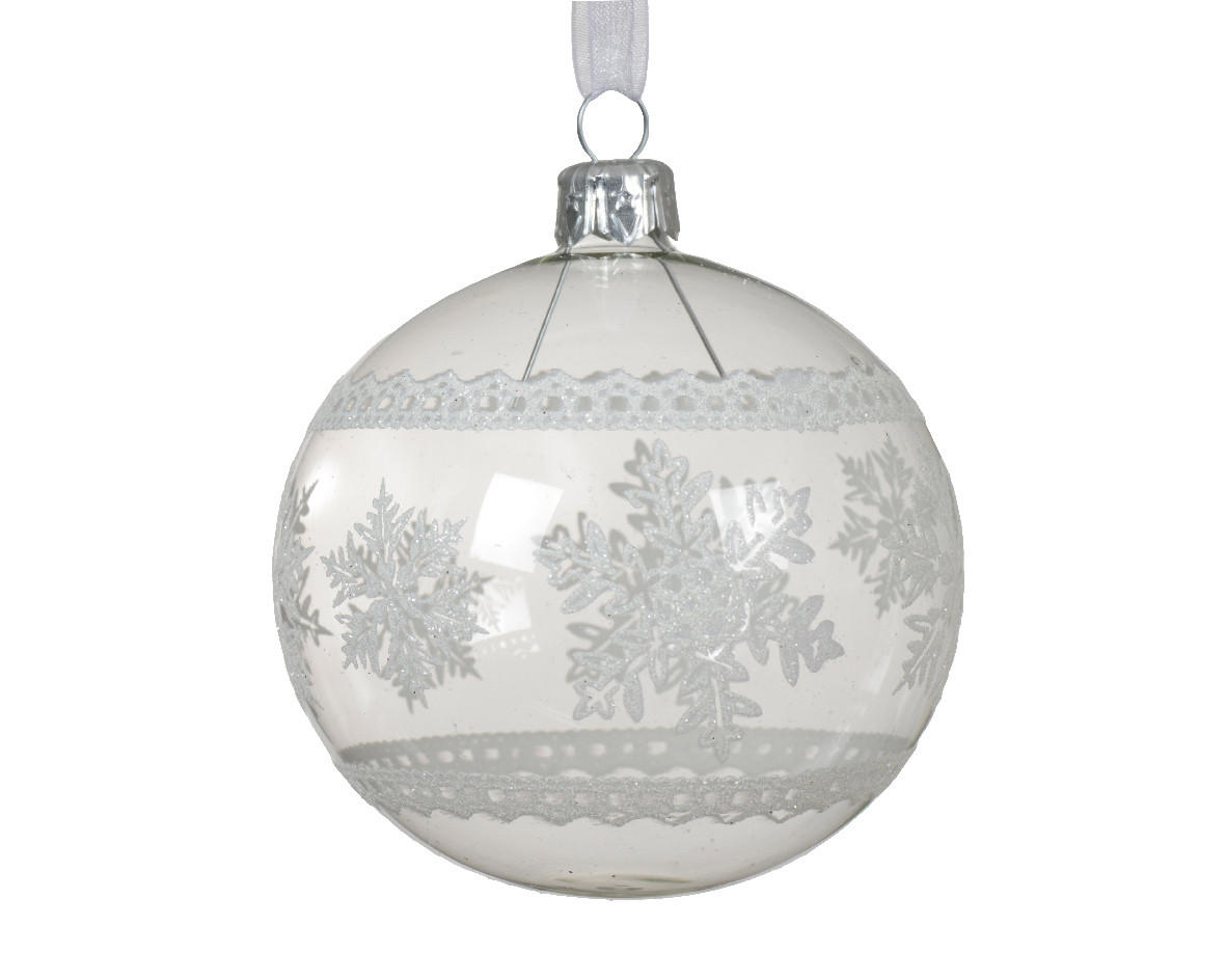 KARÁCSONYFAGÖMB - áttetsző, Basics, Üveg (8,00/8,00/8,00cm) - X-Mas