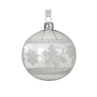 KARÁCSONYFAGÖMB - áttetsző, Basics, Üveg (8,00/8,00/8,00cm) - X-Mas