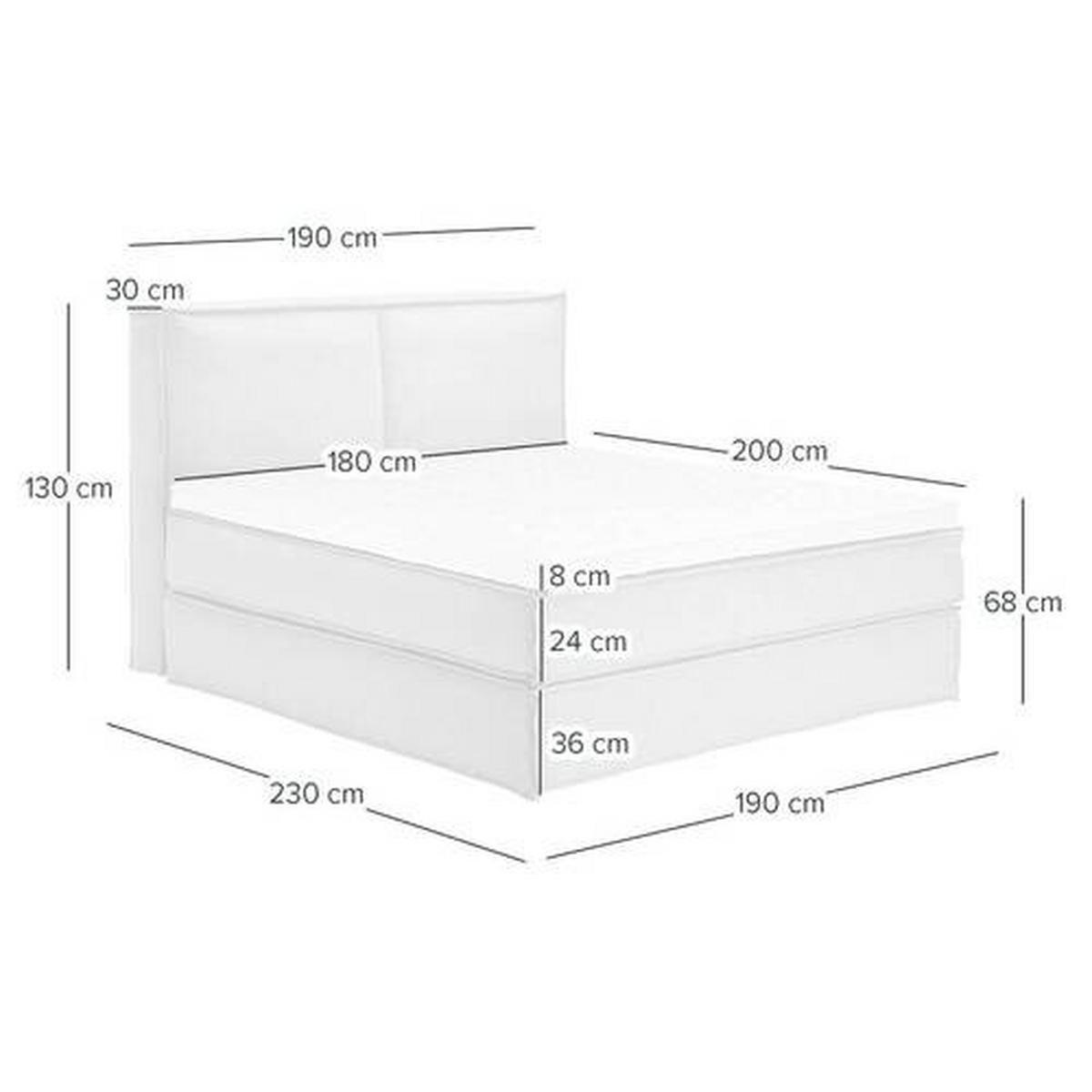 BOXSPRINGBETT 180/200 cm  in Beige  - Beige, Design, Textil (180/200cm) - home24