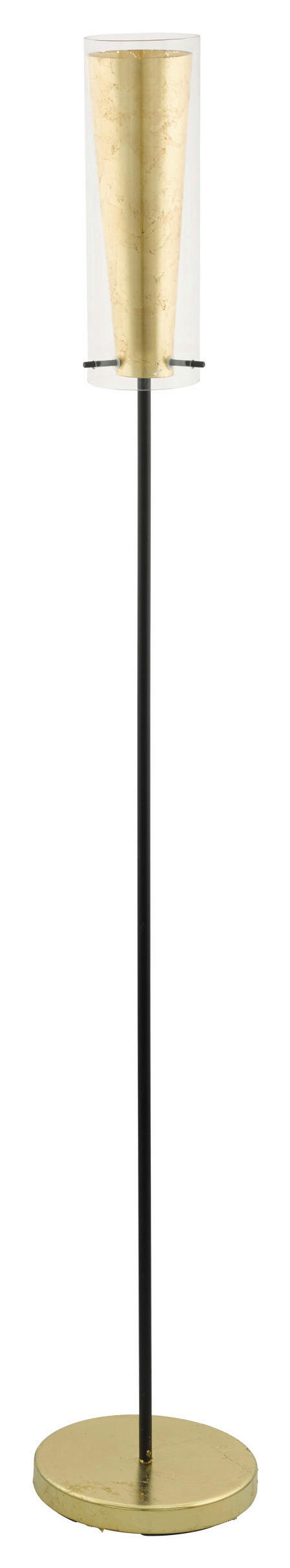 GOLVLAMPA Pinto 11/147 cm    - svart/guldfärgad, Klassisk, metall/glas (11/147cm) - Eglo