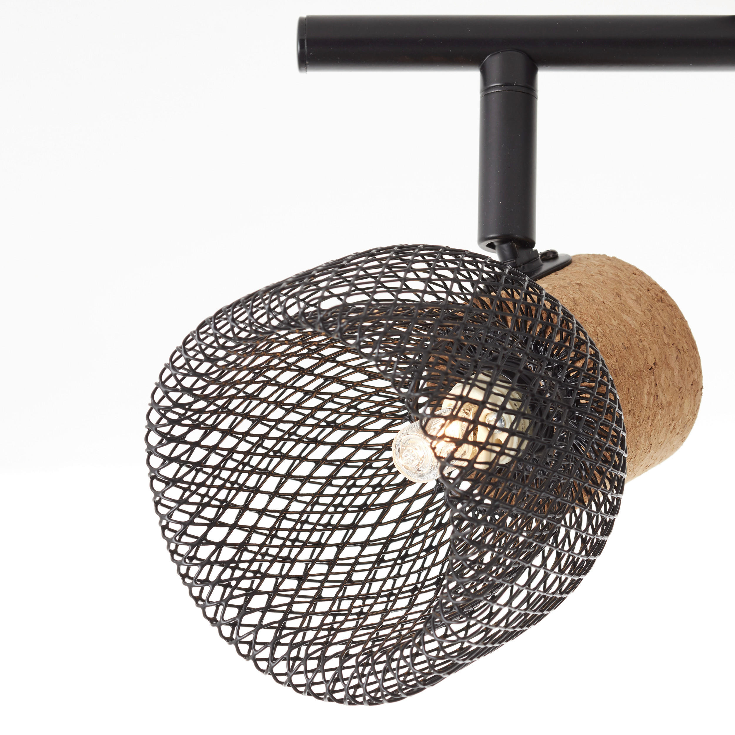 DECKENLEUCHTE     - Schwarz, Natur, Holz/Metall (16,5/76,5/9cm) - Brilliant