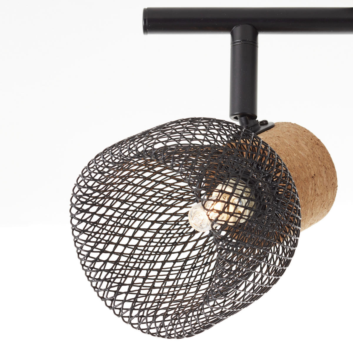 DECKENLEUCHTE Flaka   - Schwarz, Natur, Holz/Metall (16,5/76,5/9cm) - Brilliant