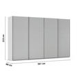 SCHWEBETÜRENSCHRANK  in Seidengrau  - Chromfarben/Seidengrau, Design, Holzwerkstoff/Metall (361/223/68cm) - Novel