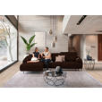 ECKSOFA in Echtleder Braun  165/313 cm  - Schwarz/Braun, Design, Leder/Metall (165/313cm) - Emilio Belluti