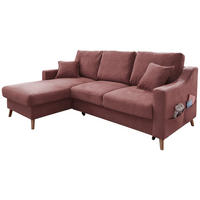 ECKSOFA in Struktur Rosa  - Naturfarben/Rosa, Konventionell, Holz/Textil (150/228cm) - P & B