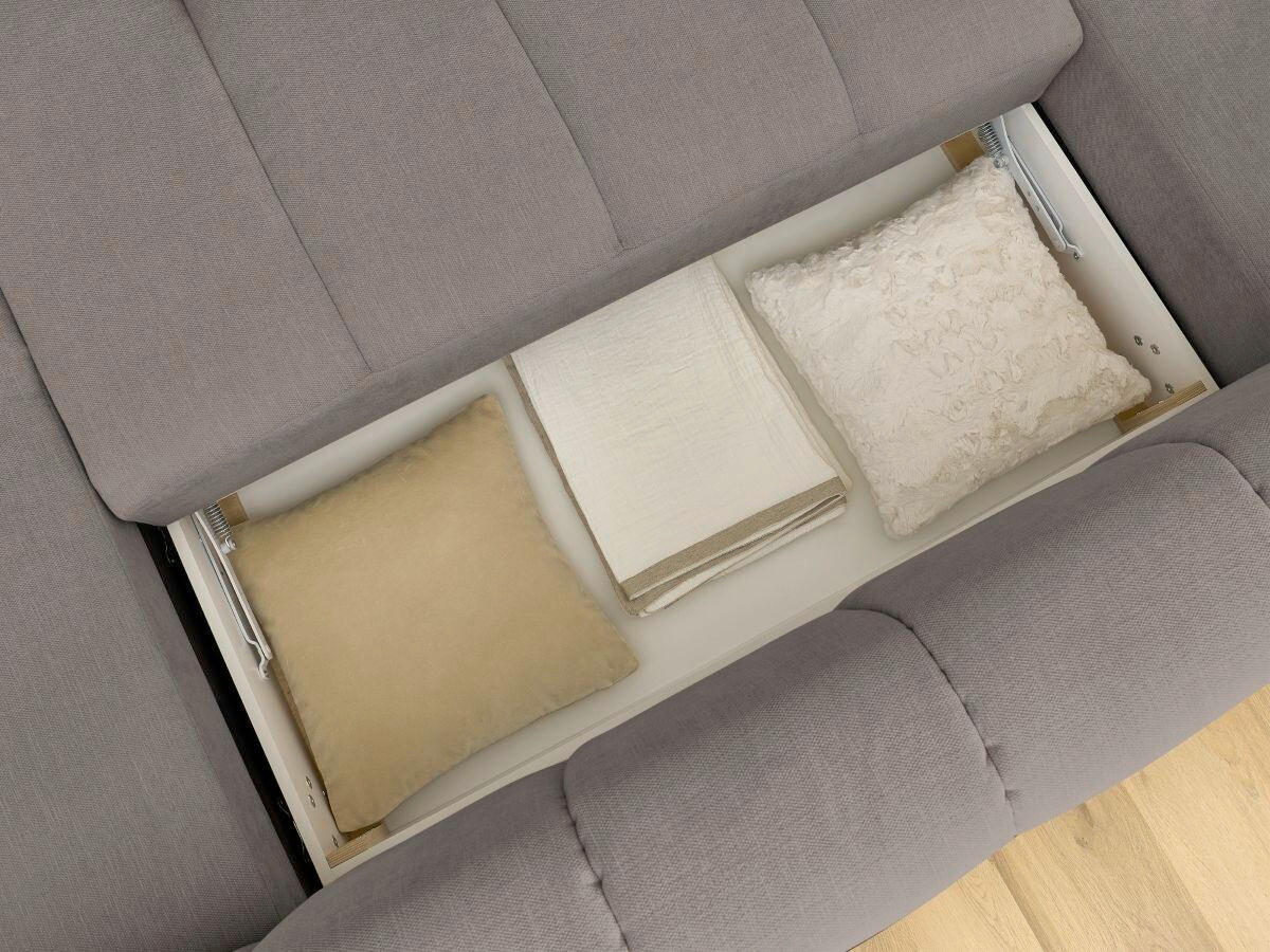 WOHNLANDSCHAFT  FUJI  Taupe Leinenoptik  - Taupe/Schwarz, MODERN, Kunststoff/Textil (204/377/160cm)