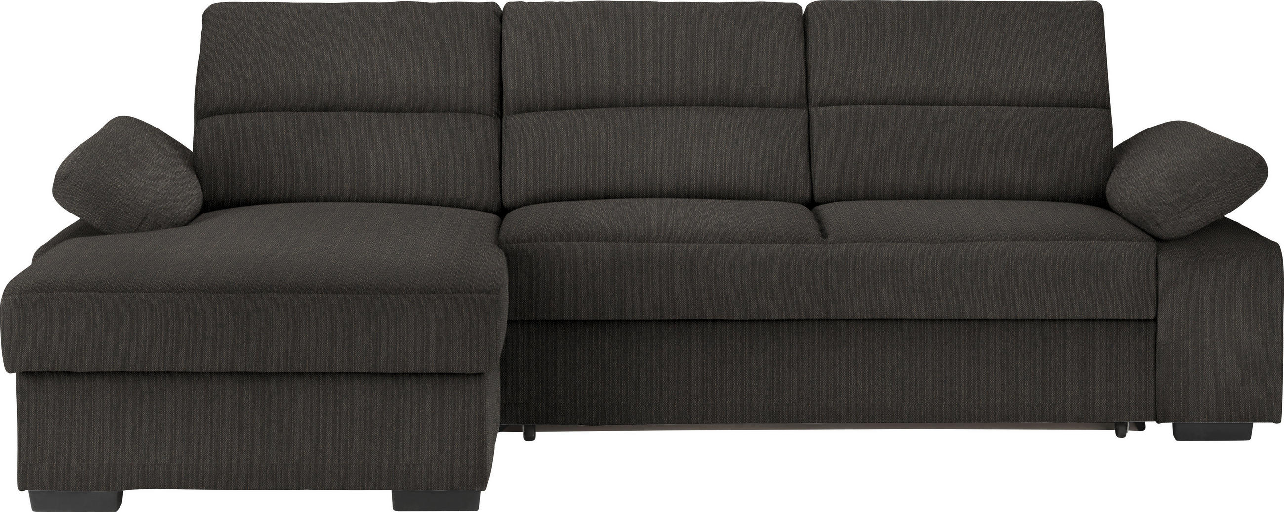 ECKSOFA in Webstoff Dunkelbraun  166/258 cm  - Dunkelbraun, KONVENTIONELL, Kunststoff/Textil (166/258cm) - Cantus