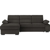 ECKSOFA in Webstoff Dunkelbraun  166/258 cm  - Dunkelbraun, KONVENTIONELL, Kunststoff/Textil (166/258cm) - Cantus