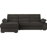 ECKSOFA in Webstoff Dunkelbraun  166/258 cm  - Dunkelbraun, KONVENTIONELL, Kunststoff/Textil (166/258cm) - Cantus