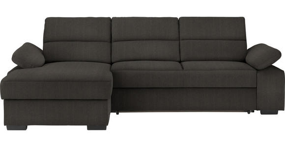 ECKSOFA in Webstoff Dunkelbraun  166/258 cm  - Dunkelbraun, KONVENTIONELL, Kunststoff/Textil (166/258cm) - Cantus