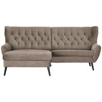 ECKSOFA Braun Cord  - Schwarz/Braun, Design, Holz/Textil (165/237cm) - Stylife