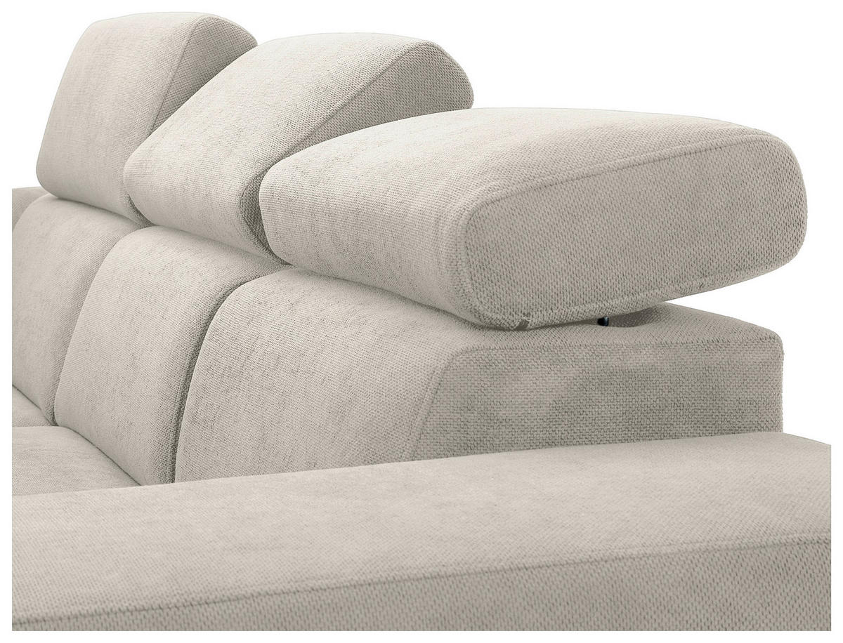 ECKSOFA Creme Webstoff  - Creme/Schwarz, KONVENTIONELL, Holz/Textil (244/283cm) - Carryhome