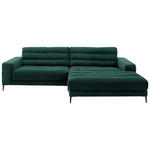 ECKSOFA Badia in Cord Grün  296/207 cm  - Schwarz/Grün, Design, Textil/Metall (296/207cm) - Dieter Knoll
