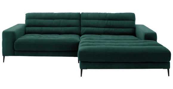 ECKSOFA Badia in Cord Grün  296/207 cm  - Schwarz/Grün, Design, Textil/Metall (296/207cm) - Dieter Knoll