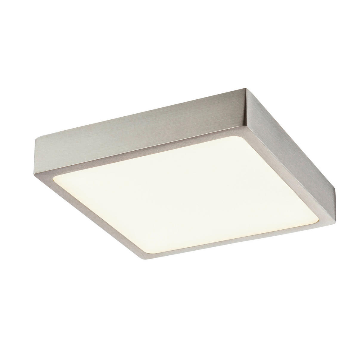 LED-DECKENLEUCHTE 14,5/14,5/2,6 cm   - Nickelfarben, Basics, Kunststoff/Metall (14,5/14,5/2,6cm) - Globo