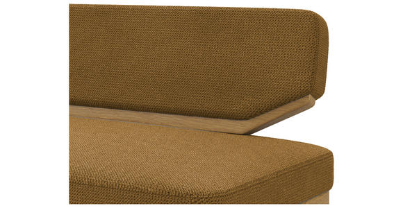 SITZBANK 190/80/52 cm Flachgewebe Schwarz, Currygelb Eiche massiv  - Currygelb/Schwarz, Basics, Holz/Textil (190/80/52cm) - Carryhome