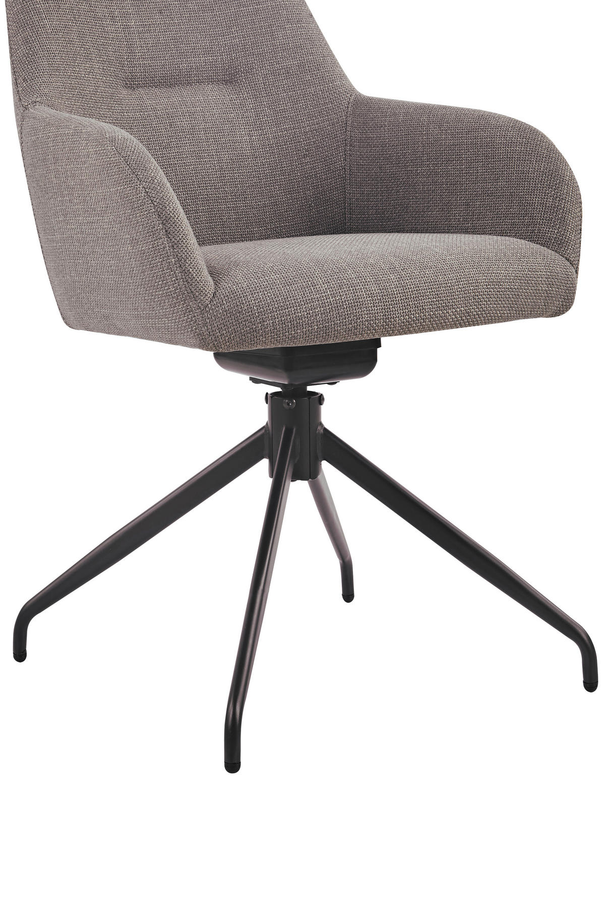 ARMLEHNSTUHL-SET 2 Stück  in Stahl Webstoff, Mikrofaser  - Schlammfarben/Schwarz, MODERN, Textil/Metall (56/83/60cm) - MID.YOU