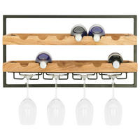 WEINREGAL 65/35/25 cm  - Schwarz/Akaziefarben, Trend, Holz/Metall (65/35/25cm) - Landscape
