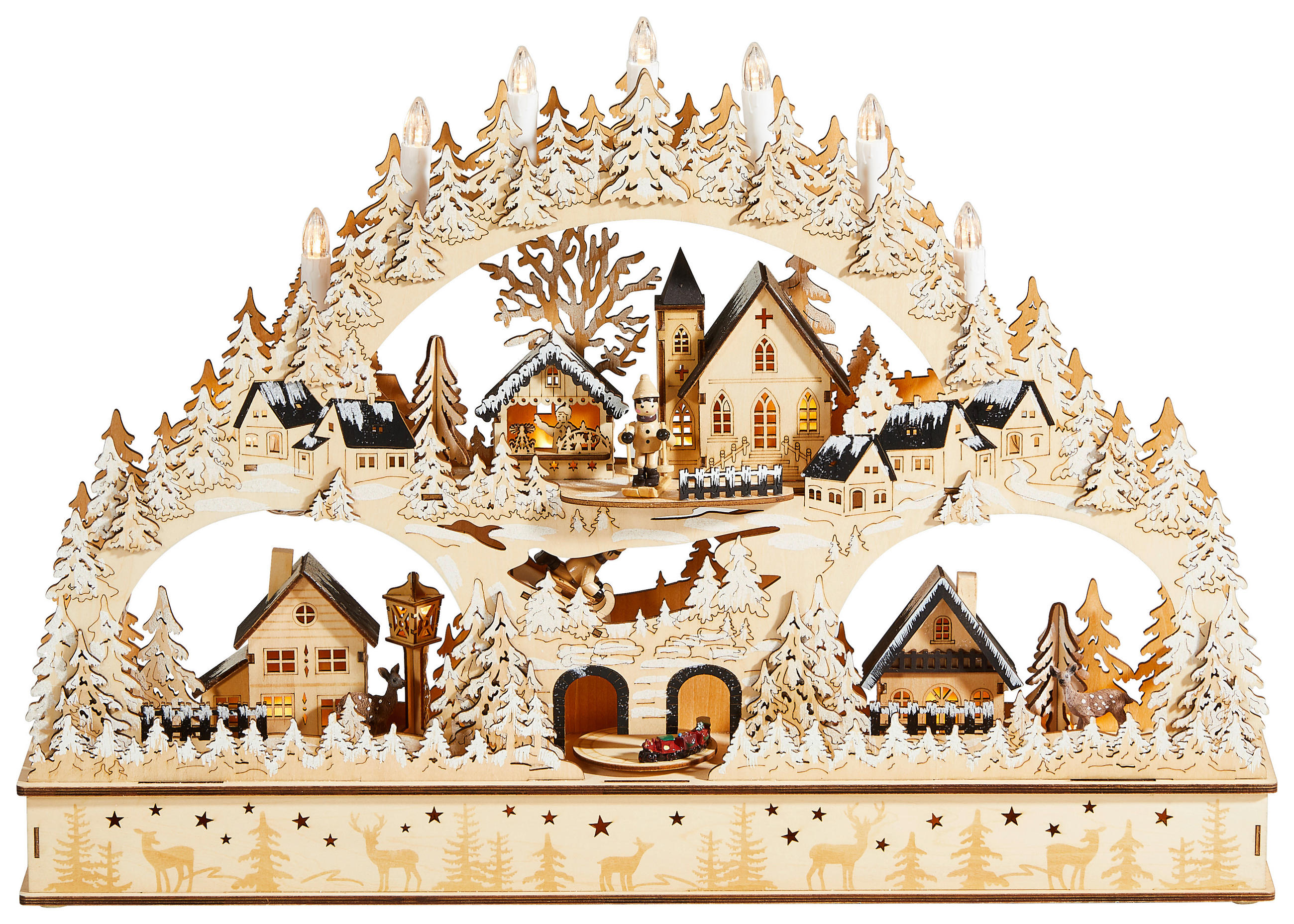 XXXLutz Lichterbogen Braun, Weiß, Beige 60x42x10 cm