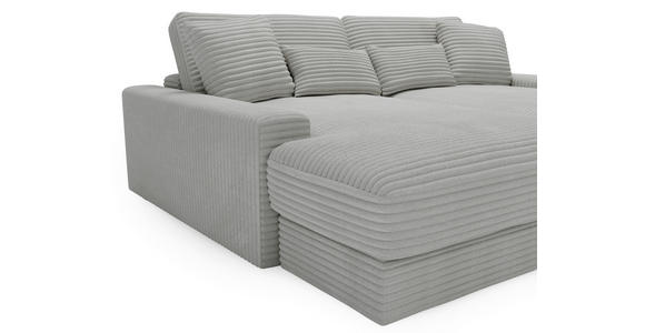 BIGSOFA Cord Hellgrau - Hellgrau/Schwarz, MODERN, Kunststoff/Textil (230/85/190cm) - Carryhome