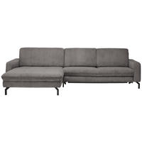 ECKSOFA in Cord Anthrazit  - Anthrazit/Schwarz, Design, Textil/Metall (178/302cm) - Beldomo Style